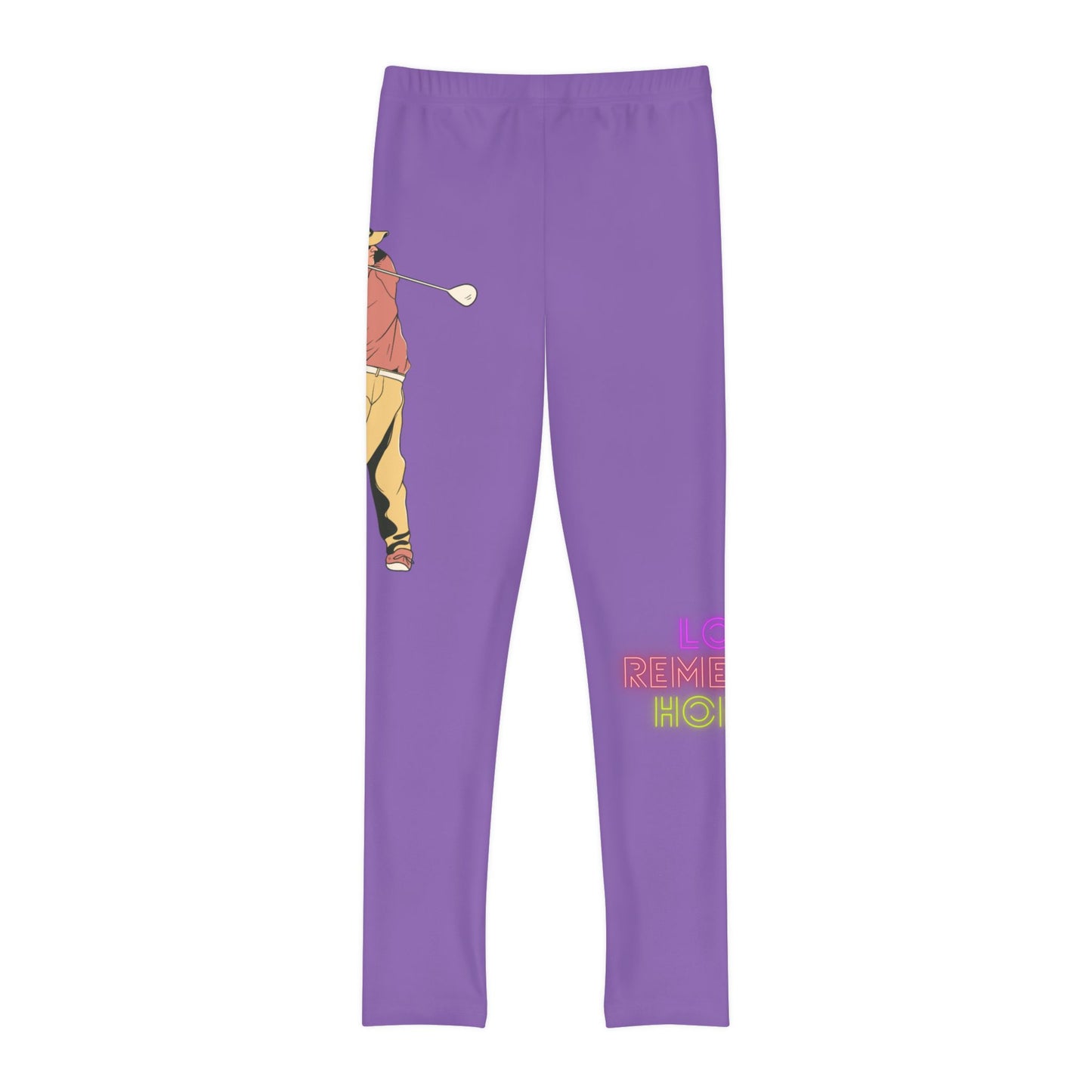 Youth Full-Length Leggings: Golf Lite Purple