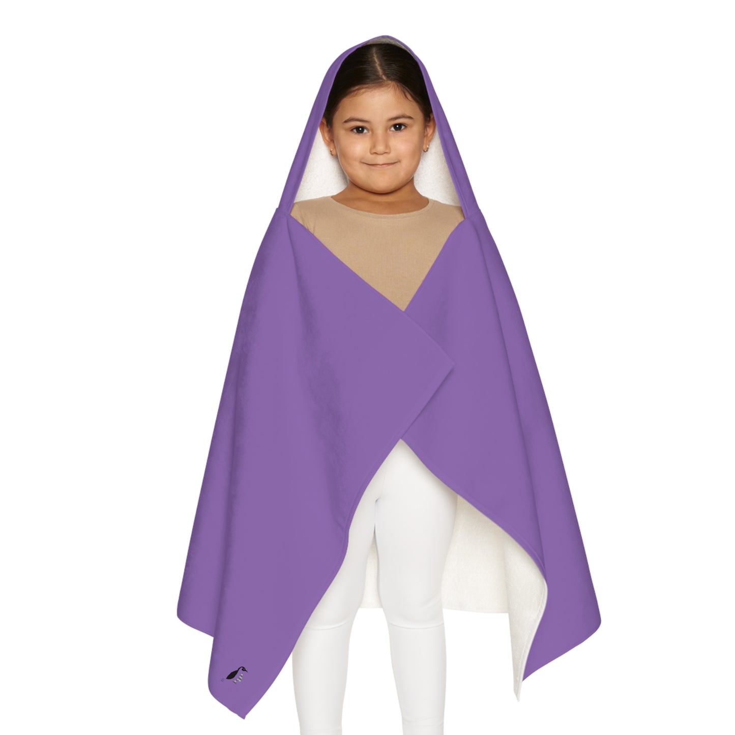 Youth Hooded Towel: Fight Cancer Lite Purple
