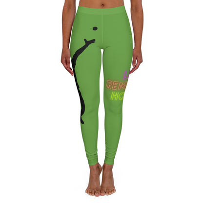 Women's Spandex Leggings: Tennis Green