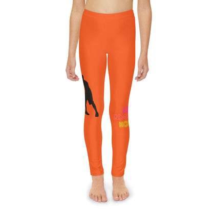 Youth Full-Length Leggings: Basketball Orange