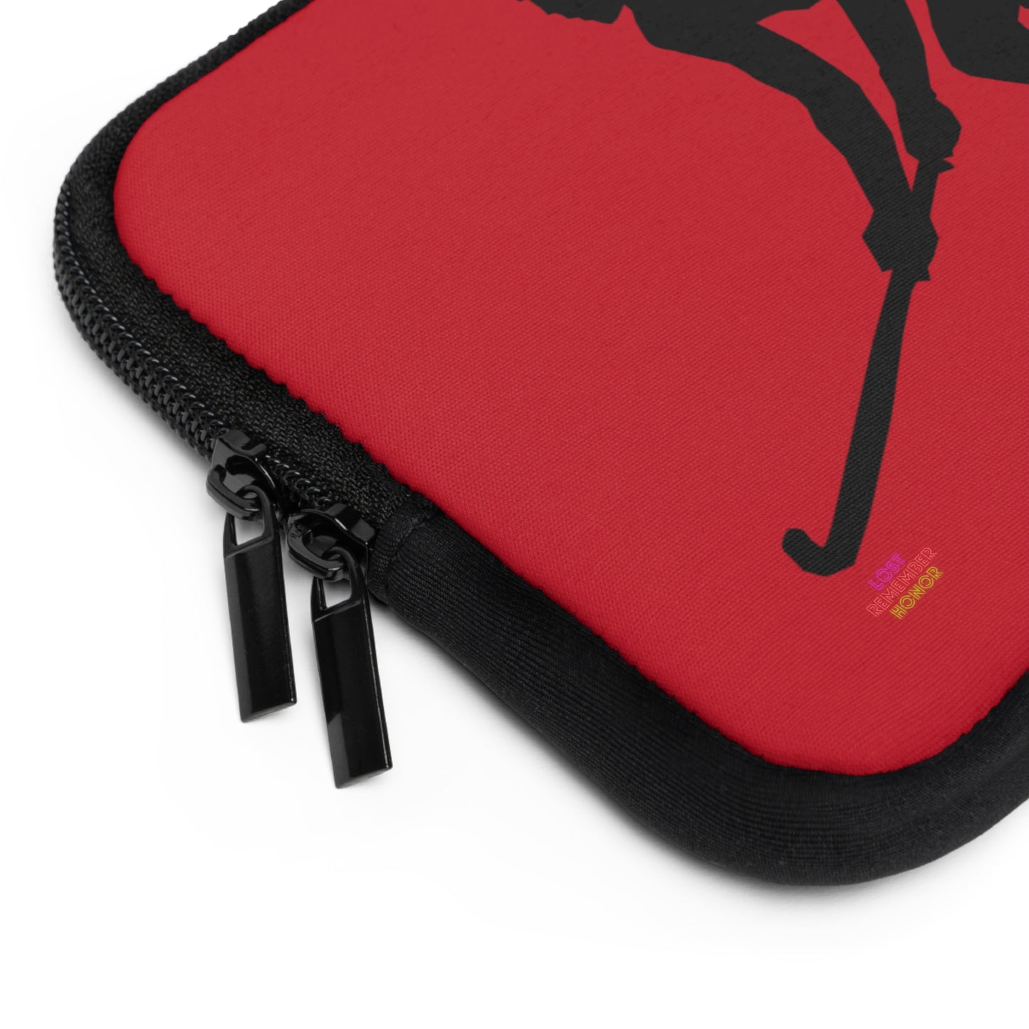 Laptop Sleeve: Hockey Dark Red