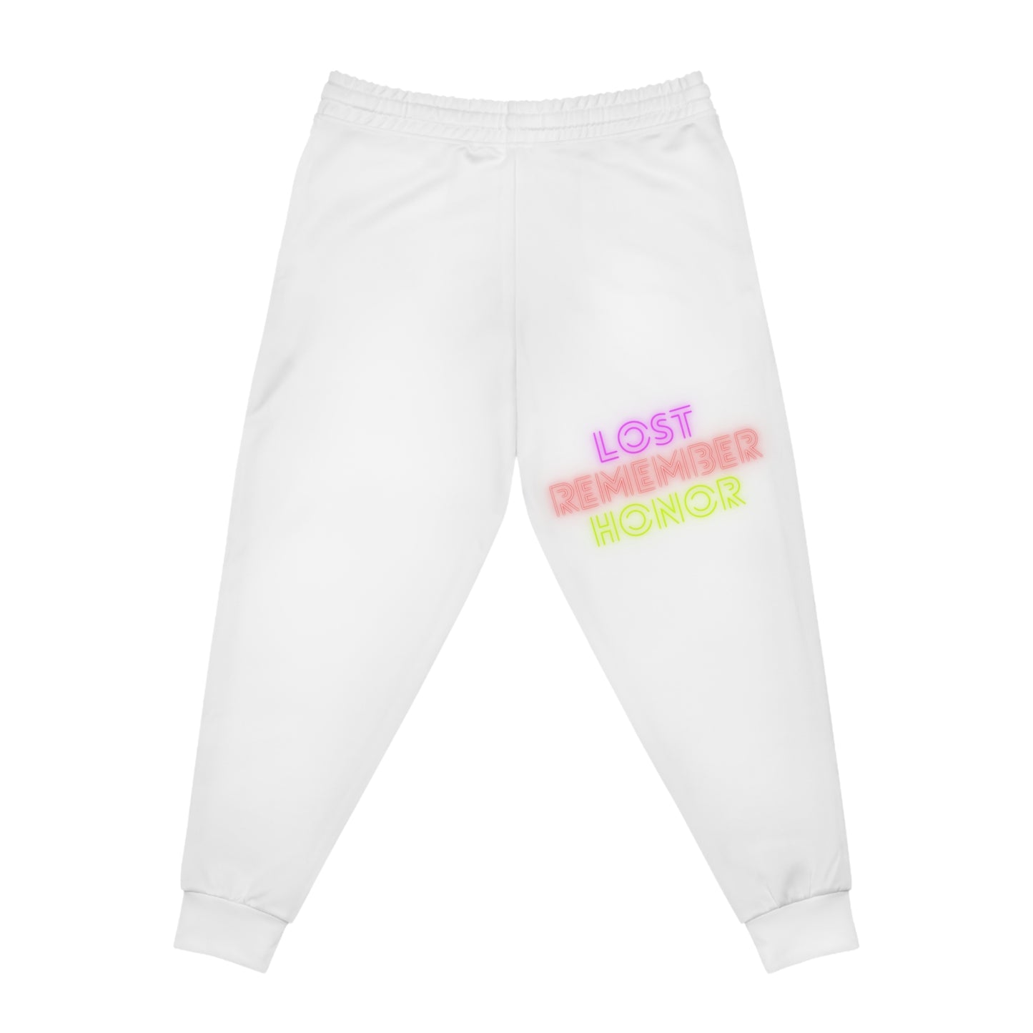 Athletic Joggers: Crazy Penguin World Logo White