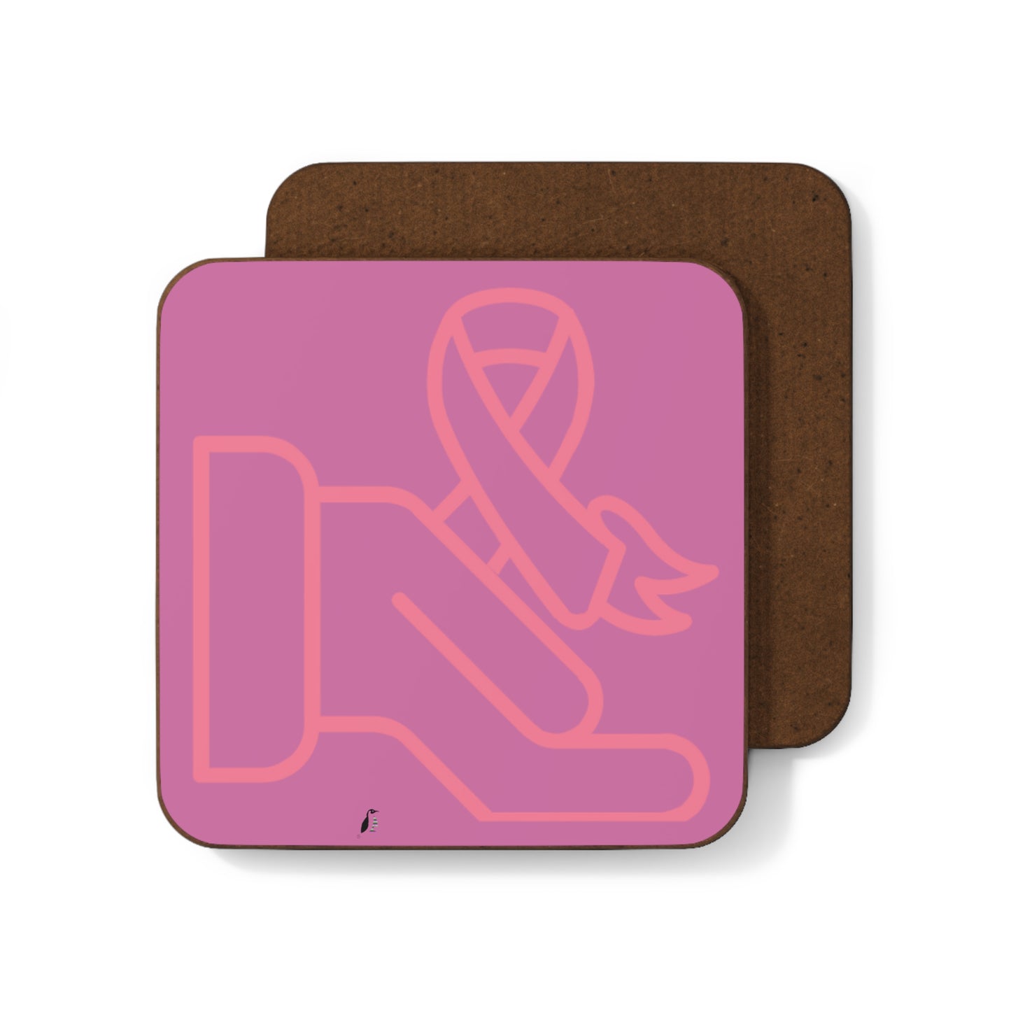 Hardboard Back Coaster: Fight Cancer Lite Pink