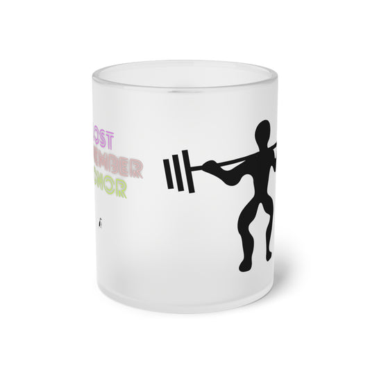 Frosted Glass Mug Weightlifting