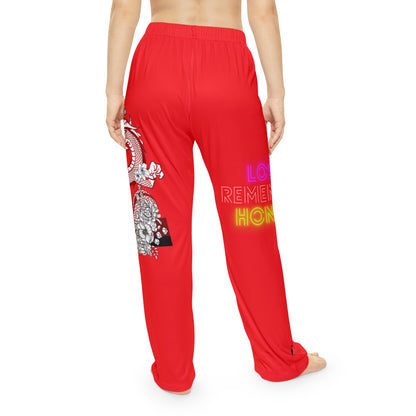 Women's Pajama Pants: Dragons Red