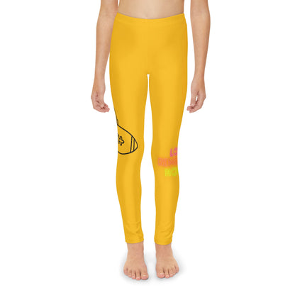 Youth Full-Length Leggings: Football Yellow