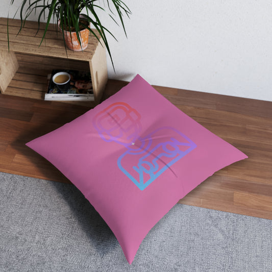 Tufted Floor Pillow, Square: Gaming Lite Pink