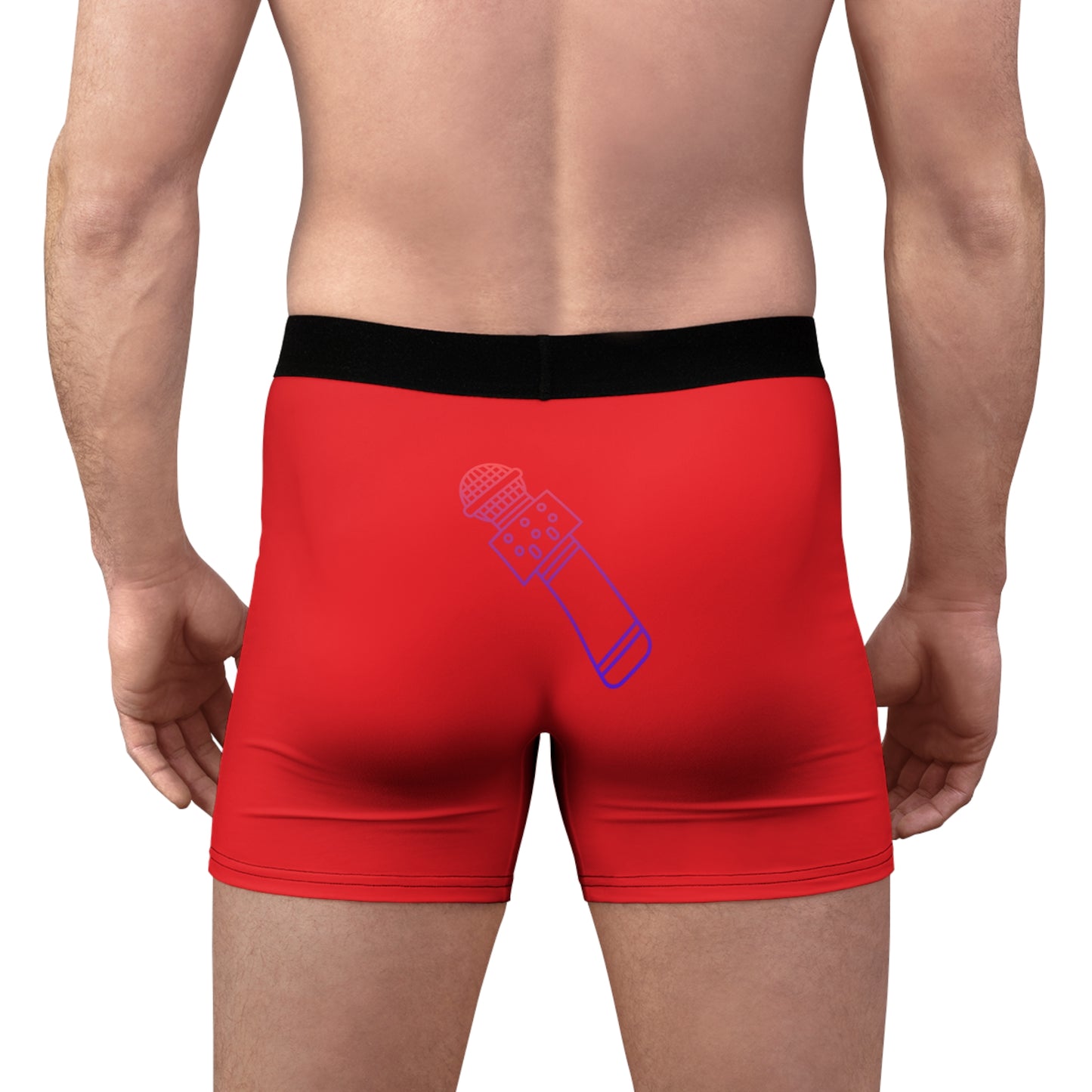 Men's Boxer Briefs: Music Red