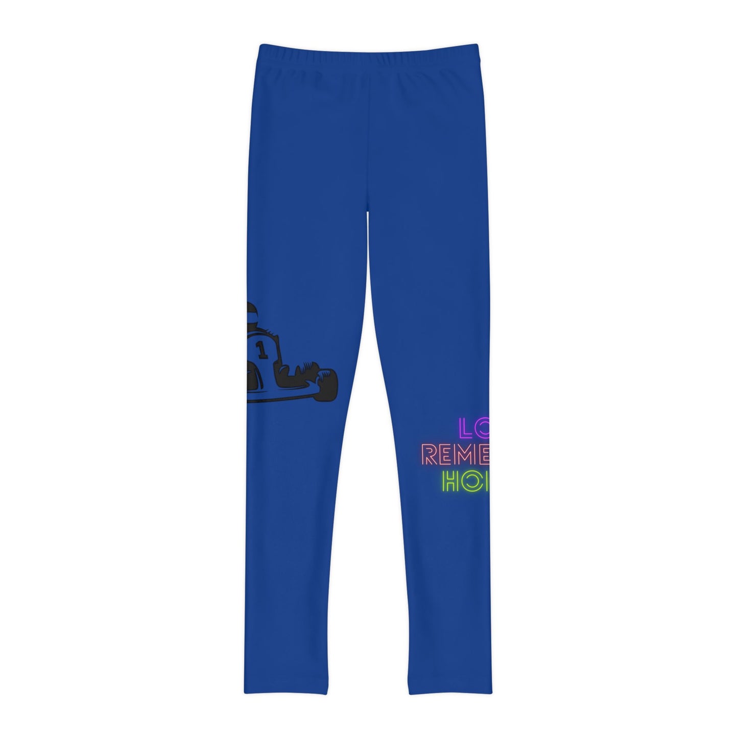 Youth Full-Length Leggings: Racing Dark Blue