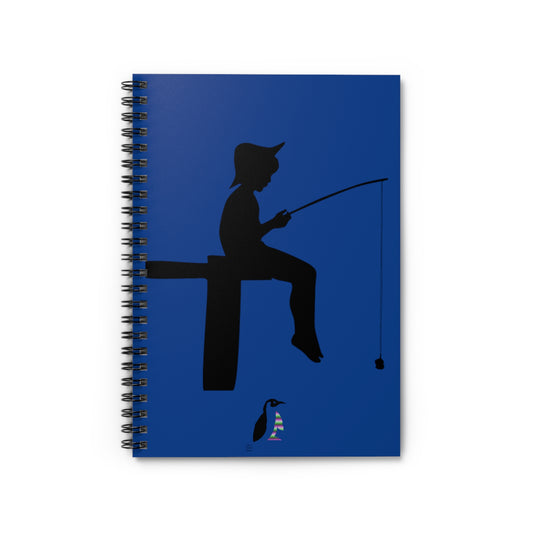 Spiral Notebook - Ruled Line: Fishing Dark Blue