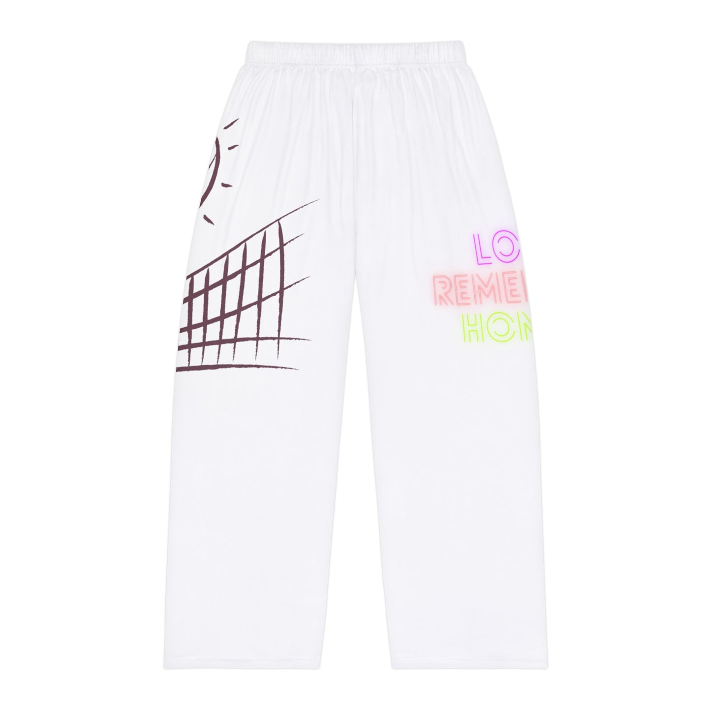 Men's Pajama Pants: Volleyball White