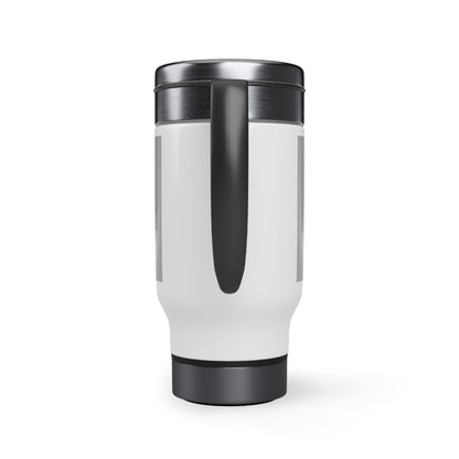 Stainless Steel Travel Mug with Handle, 14oz: Volleyball Lite Grey