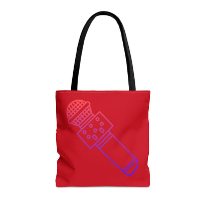 Tote Bag: Music Dark Red
