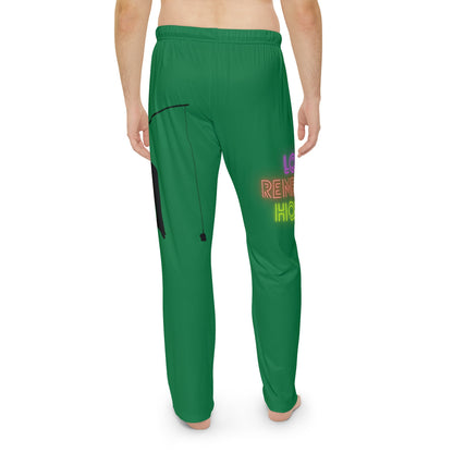 Men's Pajama Pants: Fishing Dark Green