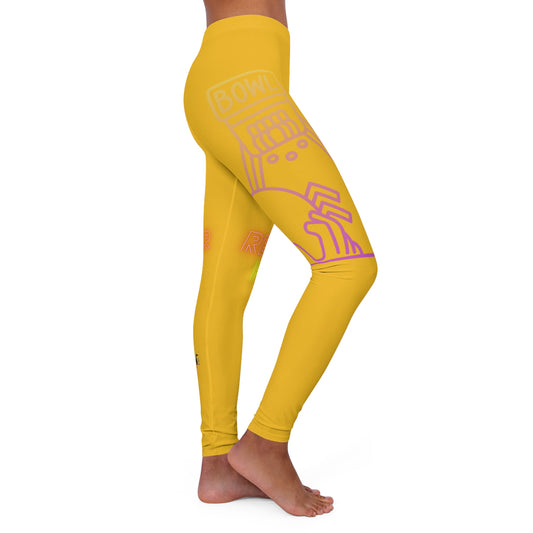 Women's Spandex Leggings: Bowling Yellow