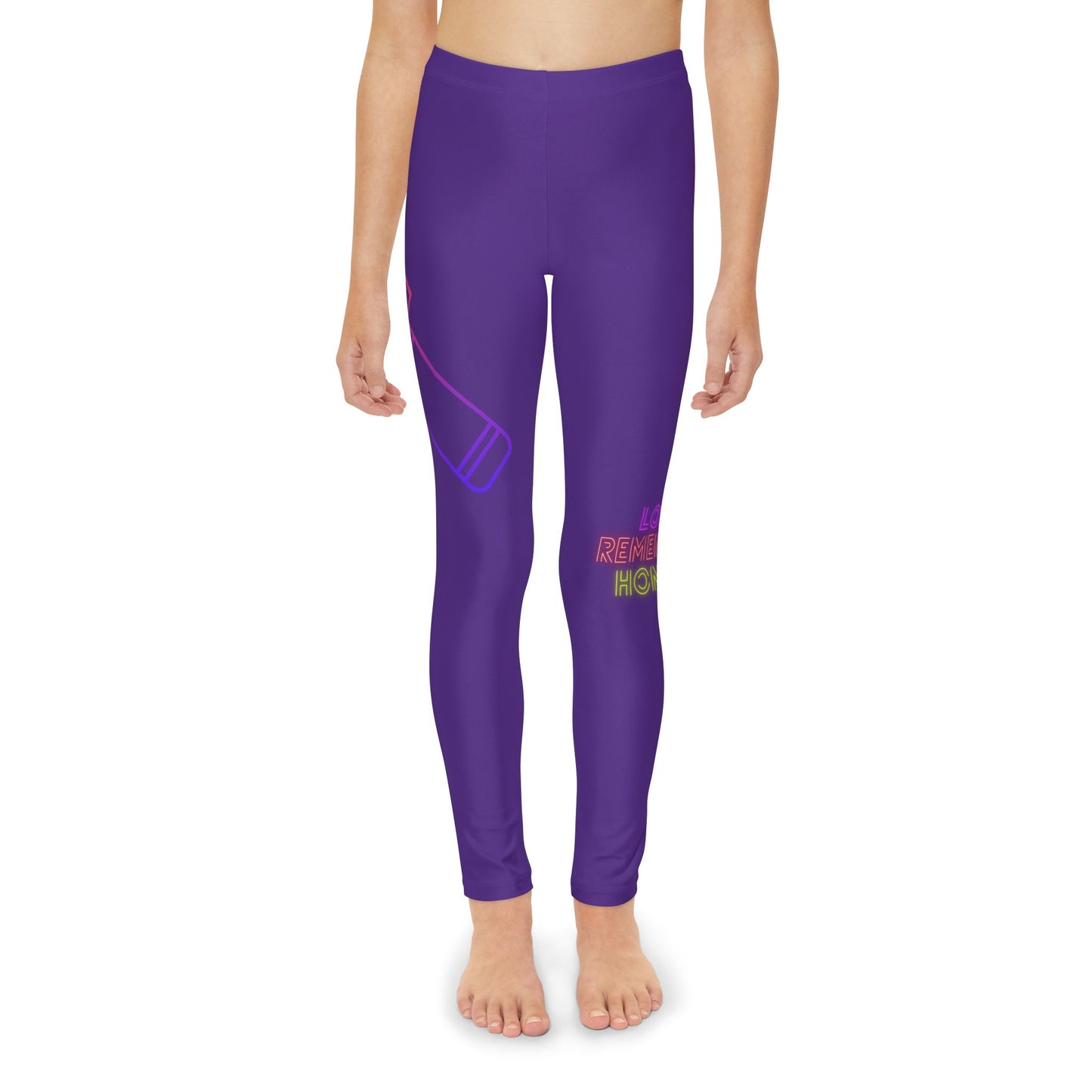 Youth Full-Length Leggings: Music Purple