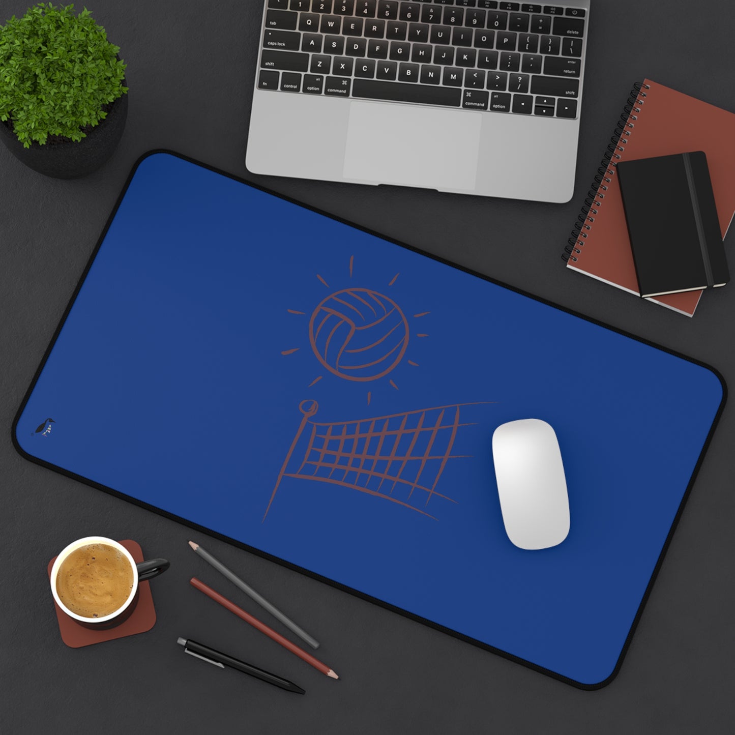 Desk Mat: Volleyball Dark Blue