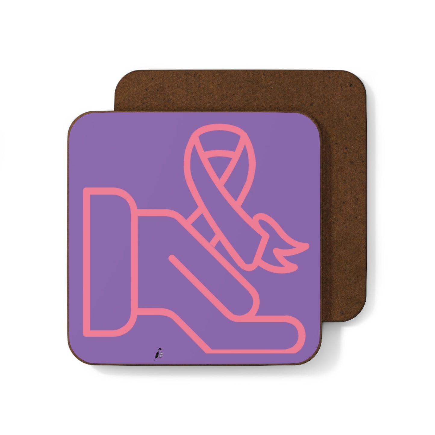 Hardboard Back Coaster: Fight Cancer Lite Purple