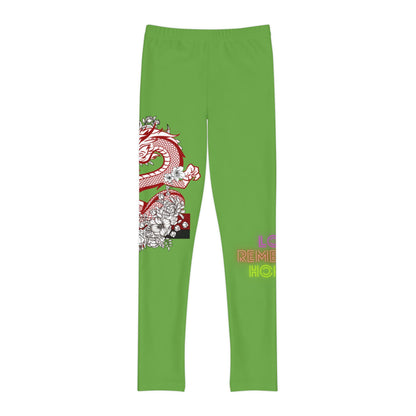 Youth Full-Length Leggings: Dragons Green