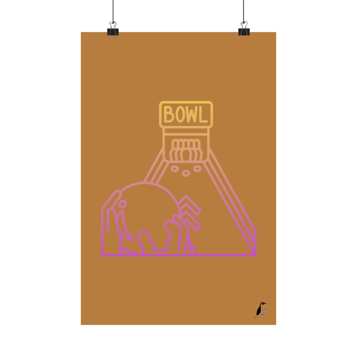 Premium Matte Vertical Posters: Bowling Lite Brown