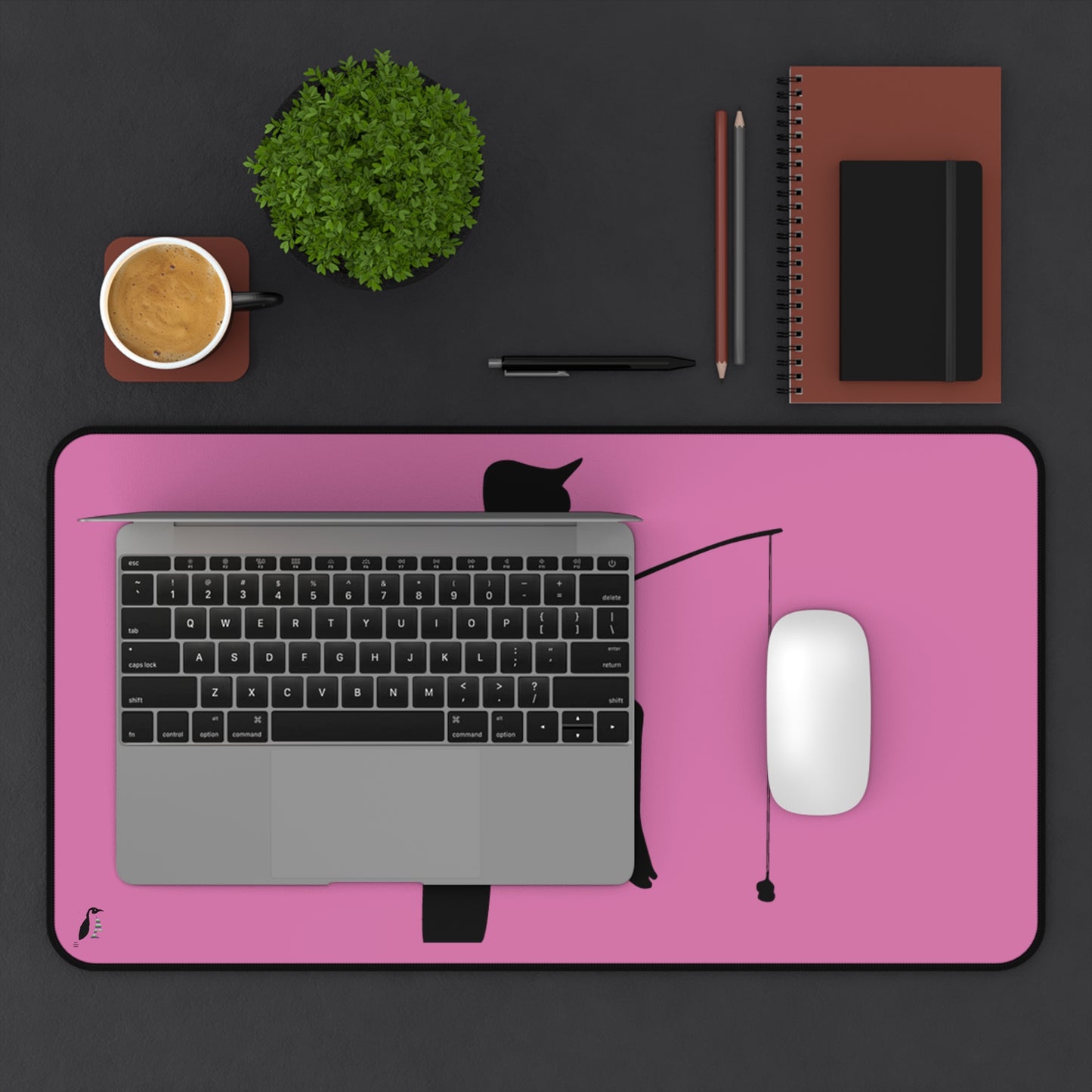 Desk Mat: Fishing Lite Pink