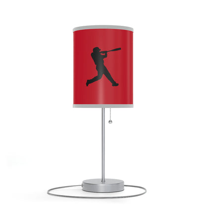 Lamp on a Stand, US|CA plug: Baseball Dark Red