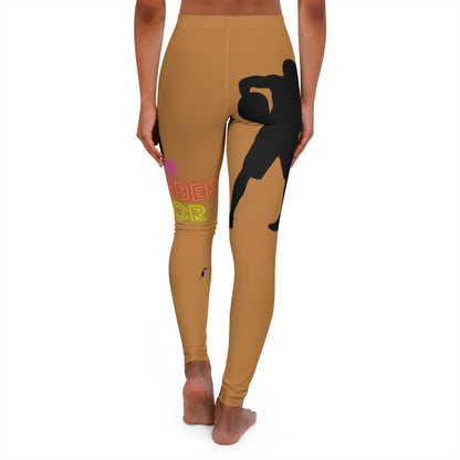 Women's Spandex Leggings: Basketball Lite Brown