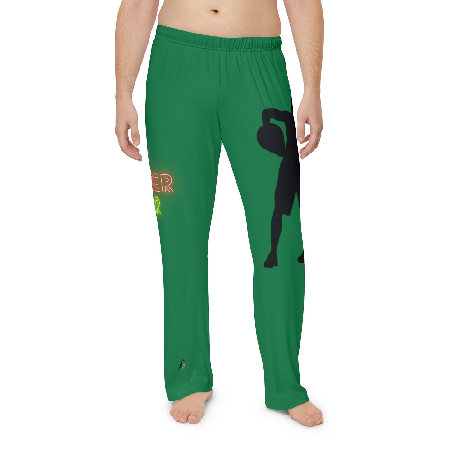 Men's Pajama Pants: Basketball Dark Green