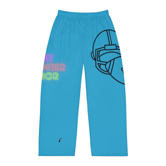 Men's Pajama Pants: Football Turquoise