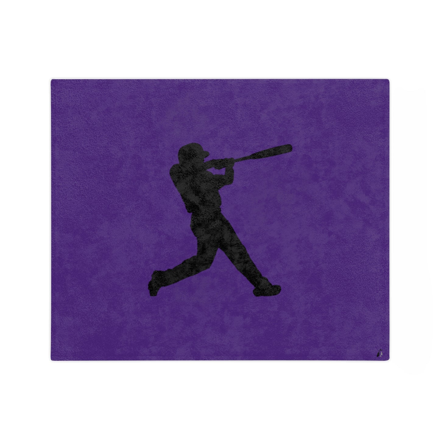 Velveteen Minky Blanket: Baseball Purple