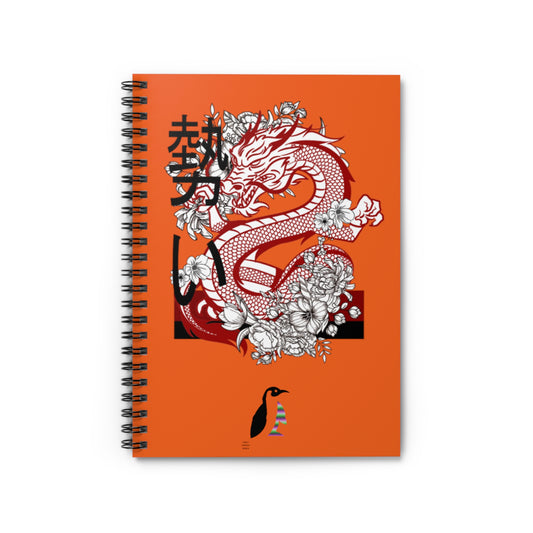 Spiral Notebook - Ruled Line: Dragons Orange