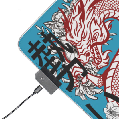 LED Gaming Mouse Pad: Dragons Turquoise