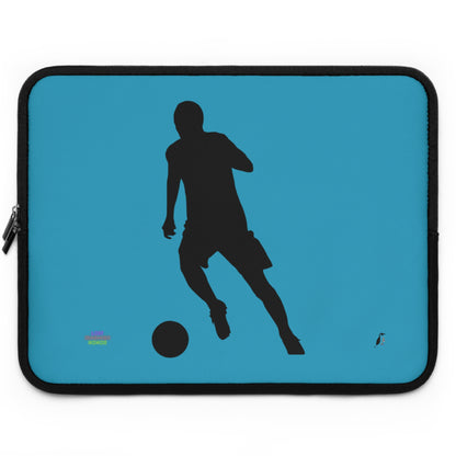 Laptop Sleeve: Soccer Turquoise