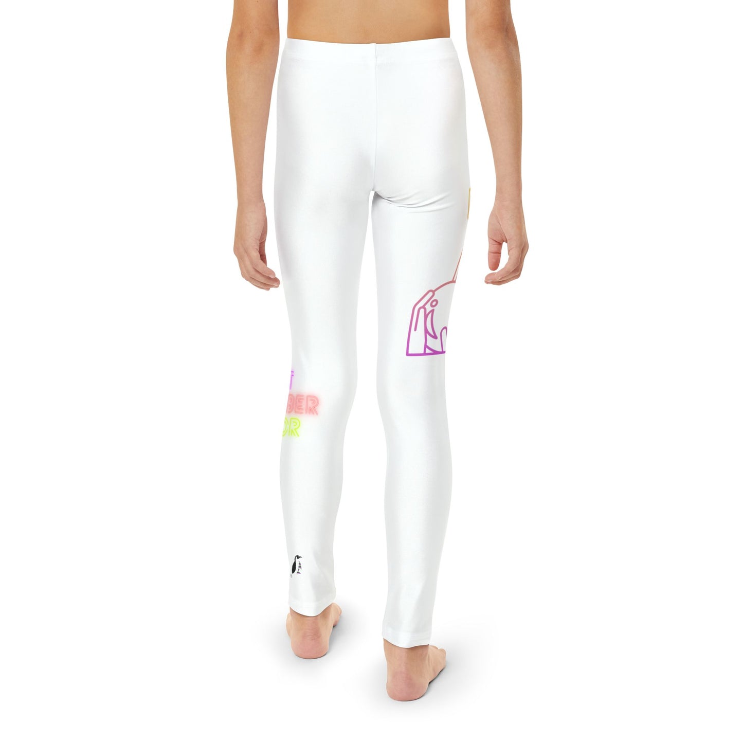 Youth Full-Length Leggings: Bowling White