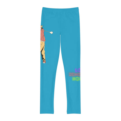 Youth Full-Length Leggings: Golf Turquoise