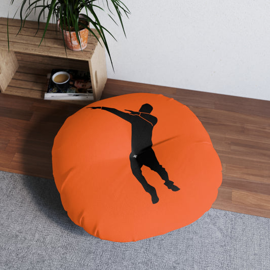 Tufted Floor Pillow, Round: Dance Orange