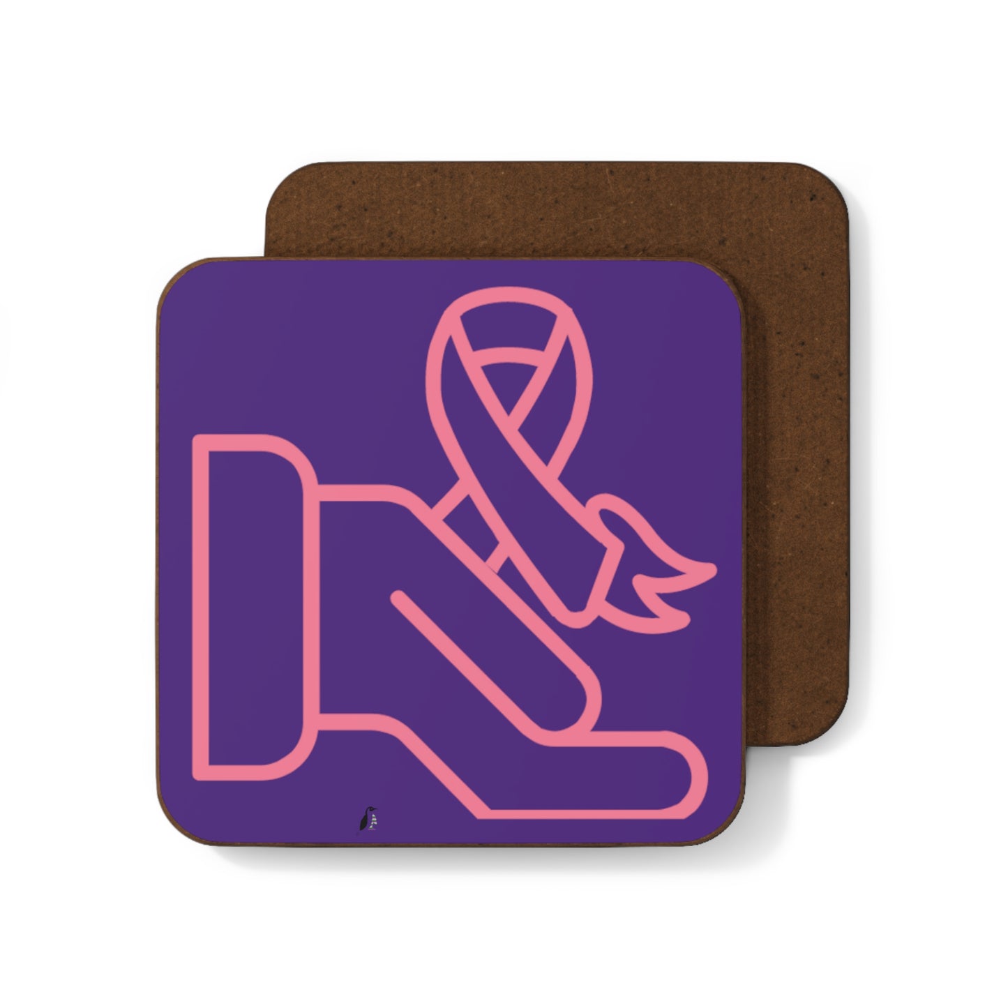 Hardboard Back Coaster: Fight Cancer Purple