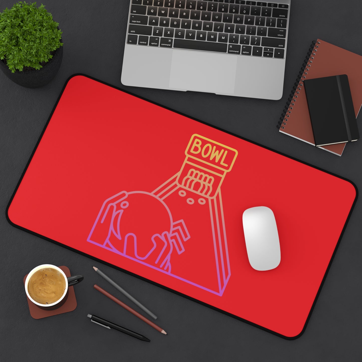 Desk Mat: Bowling Red