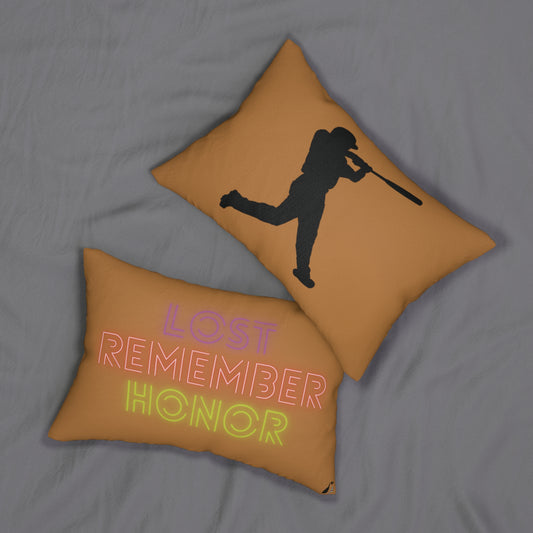 Spun Polyester Lumbar Pillow: Baseball Lite Brown