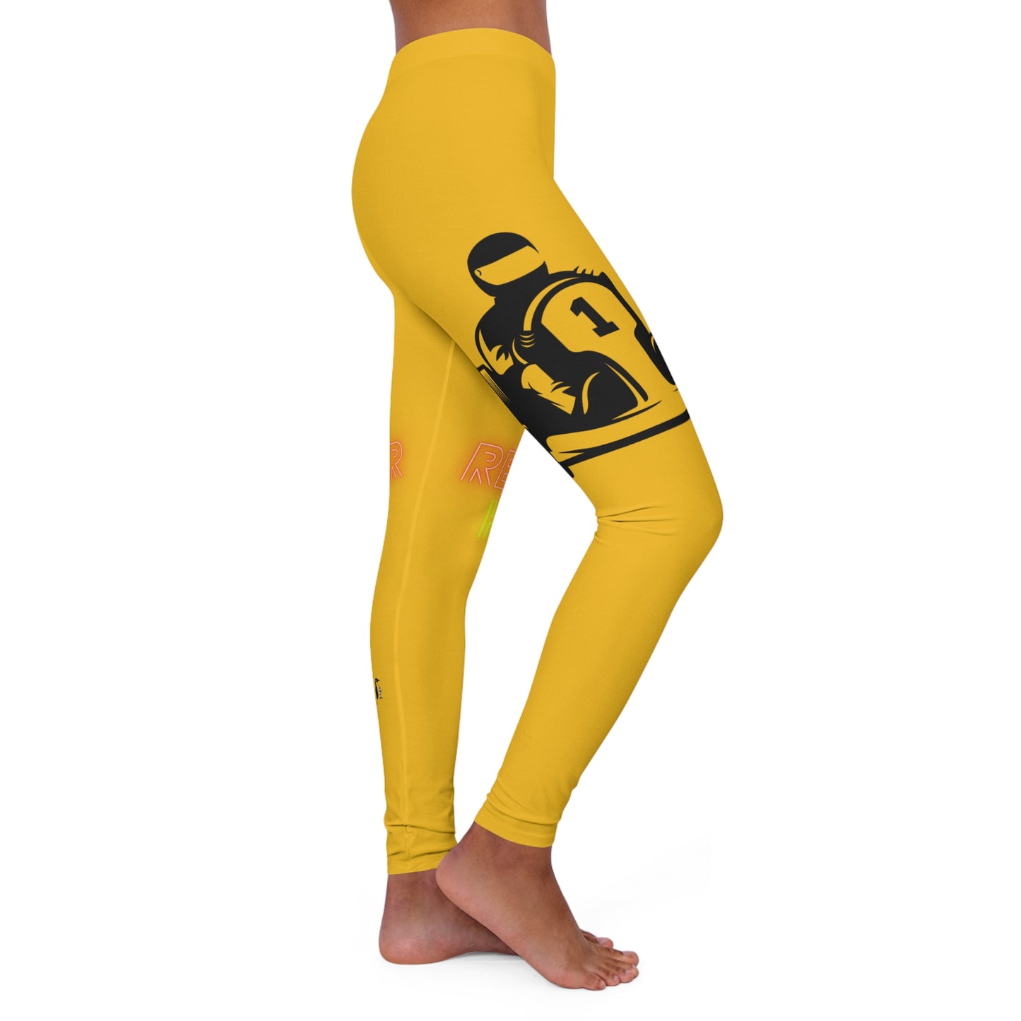 Women's Spandex Leggings: Racing Yellow