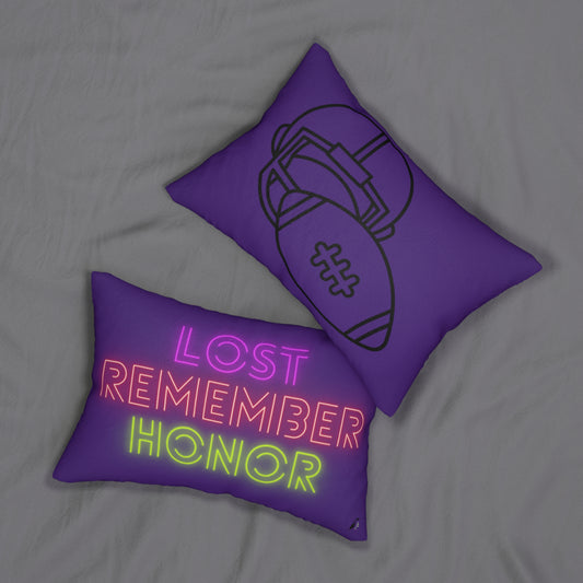 Spun Polyester Lumbar Pillow: Football Purple