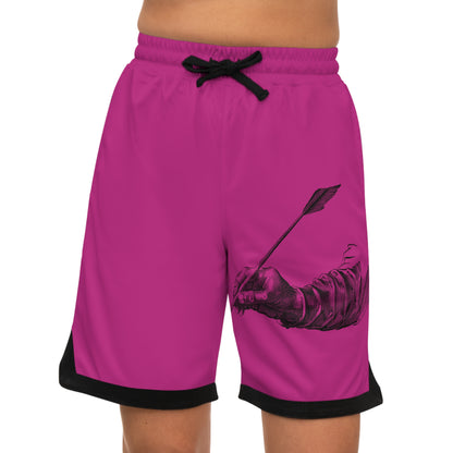 Basketball Rib Shorts: Writing Pink