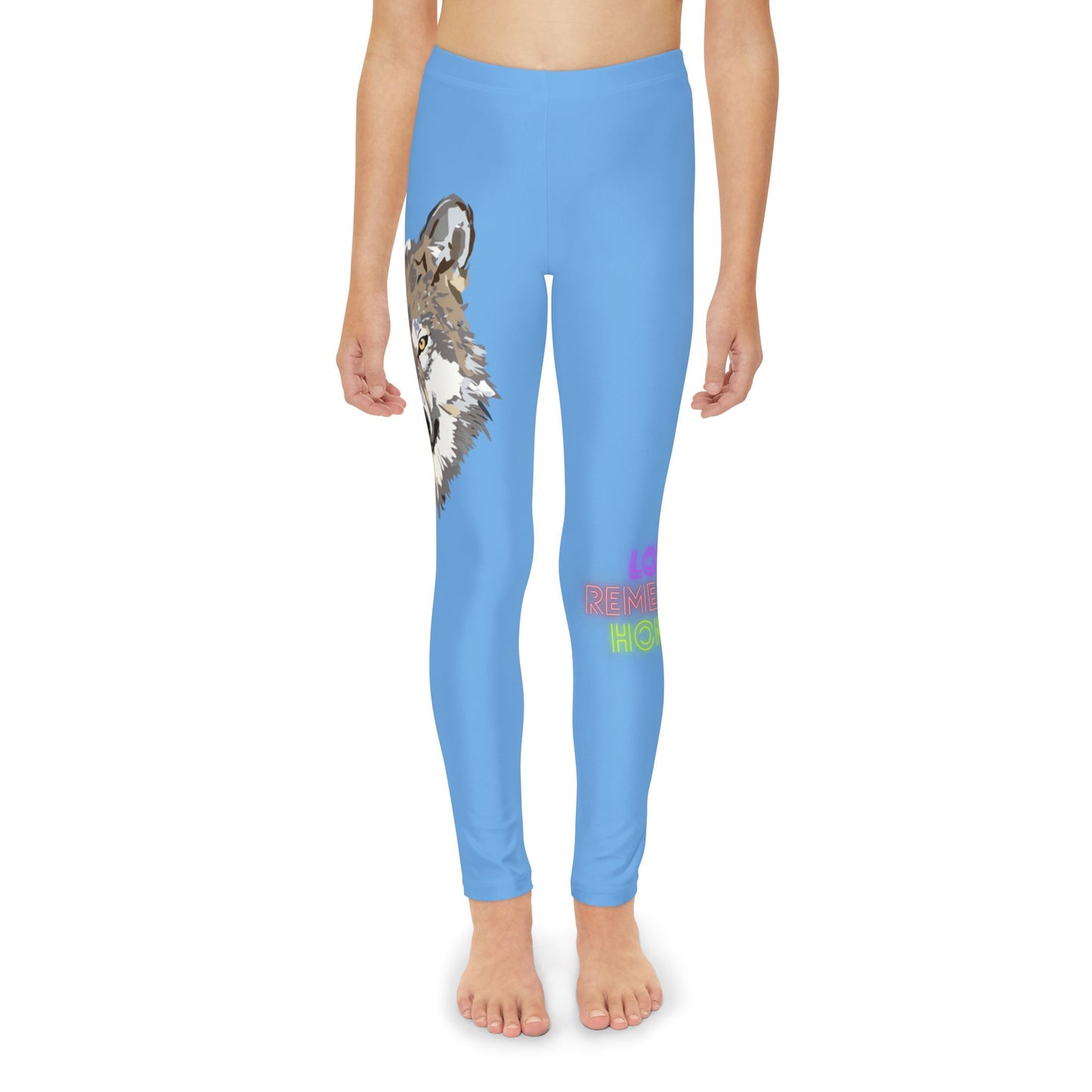 Youth Full-Length Leggings: Wolves Lite Blue