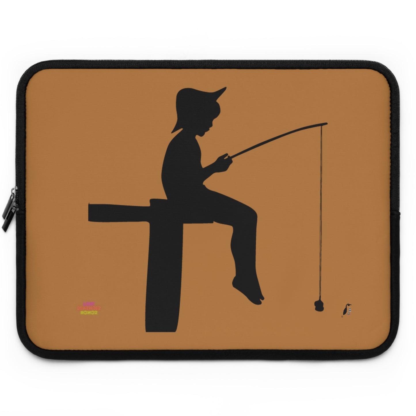 Laptop Sleeve: Fishing Lite Brown