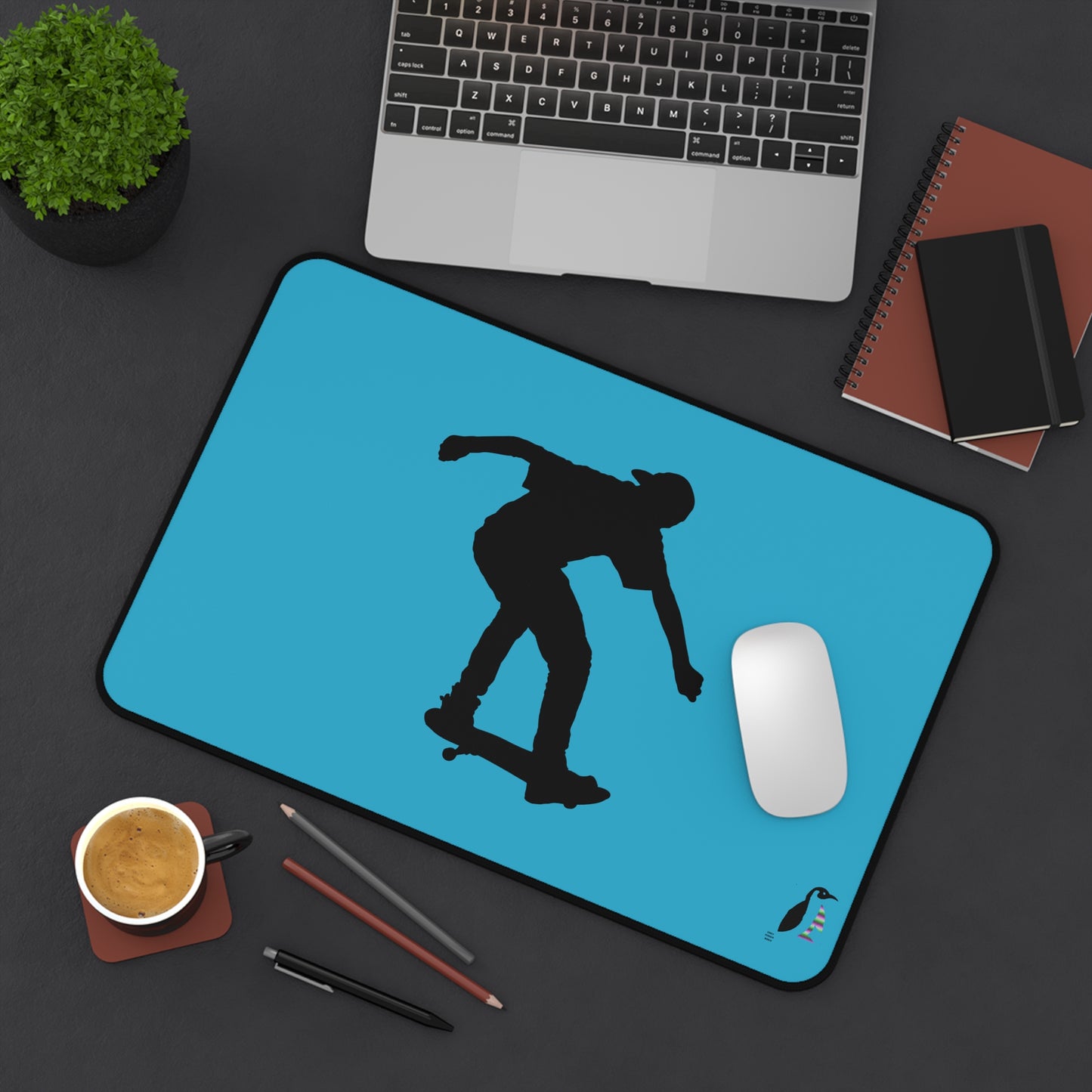 Desk Mat: Skateboarding Turquoise