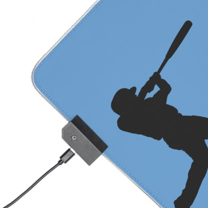 LED Gaming Mouse Pad: Baseball Lite Blue