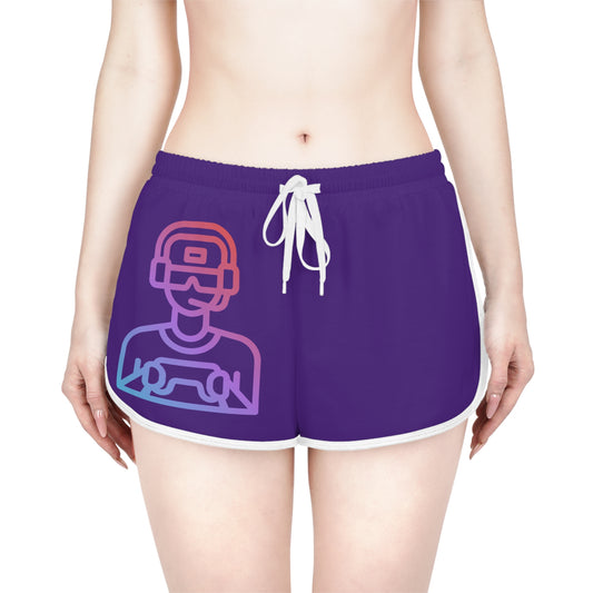 Women's Relaxed Shorts: Gaming Purple