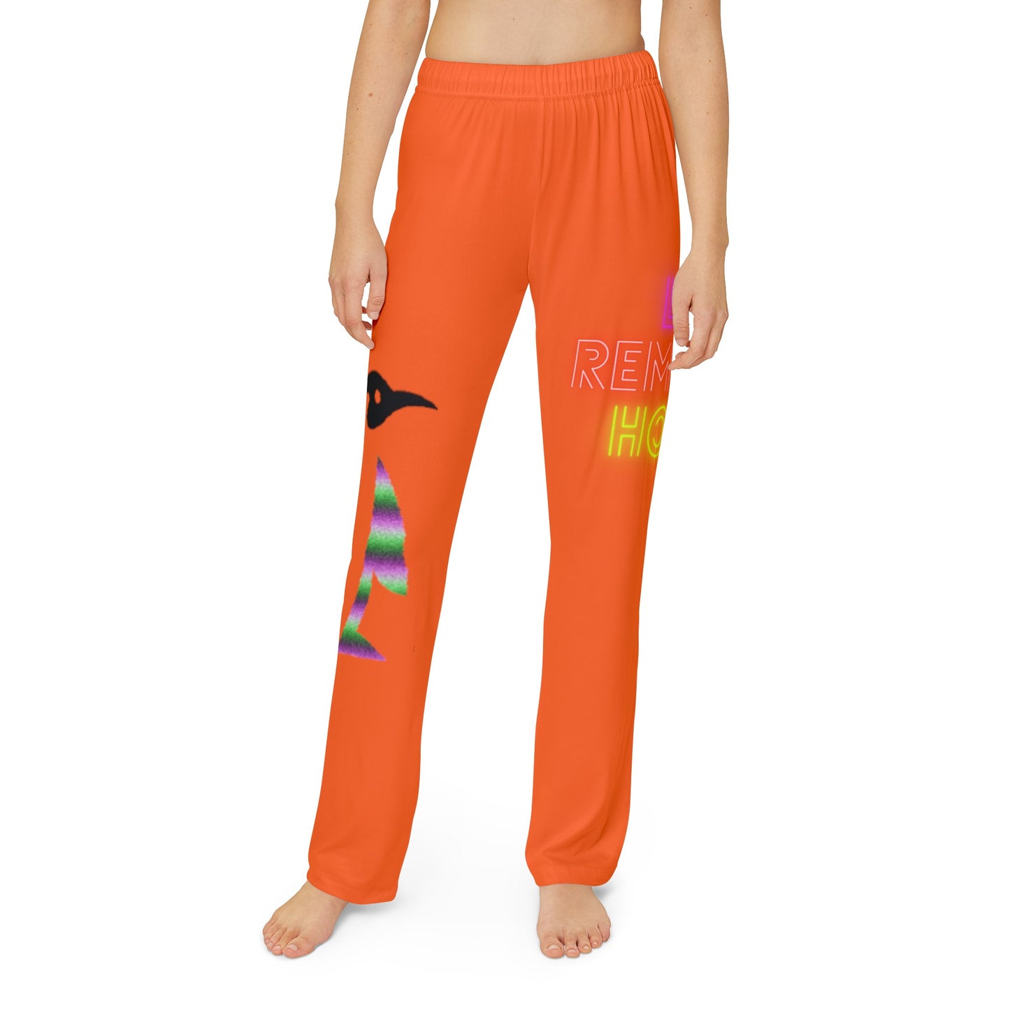 Kids Pajama Pants: Crazy Penguin World Logo Orange