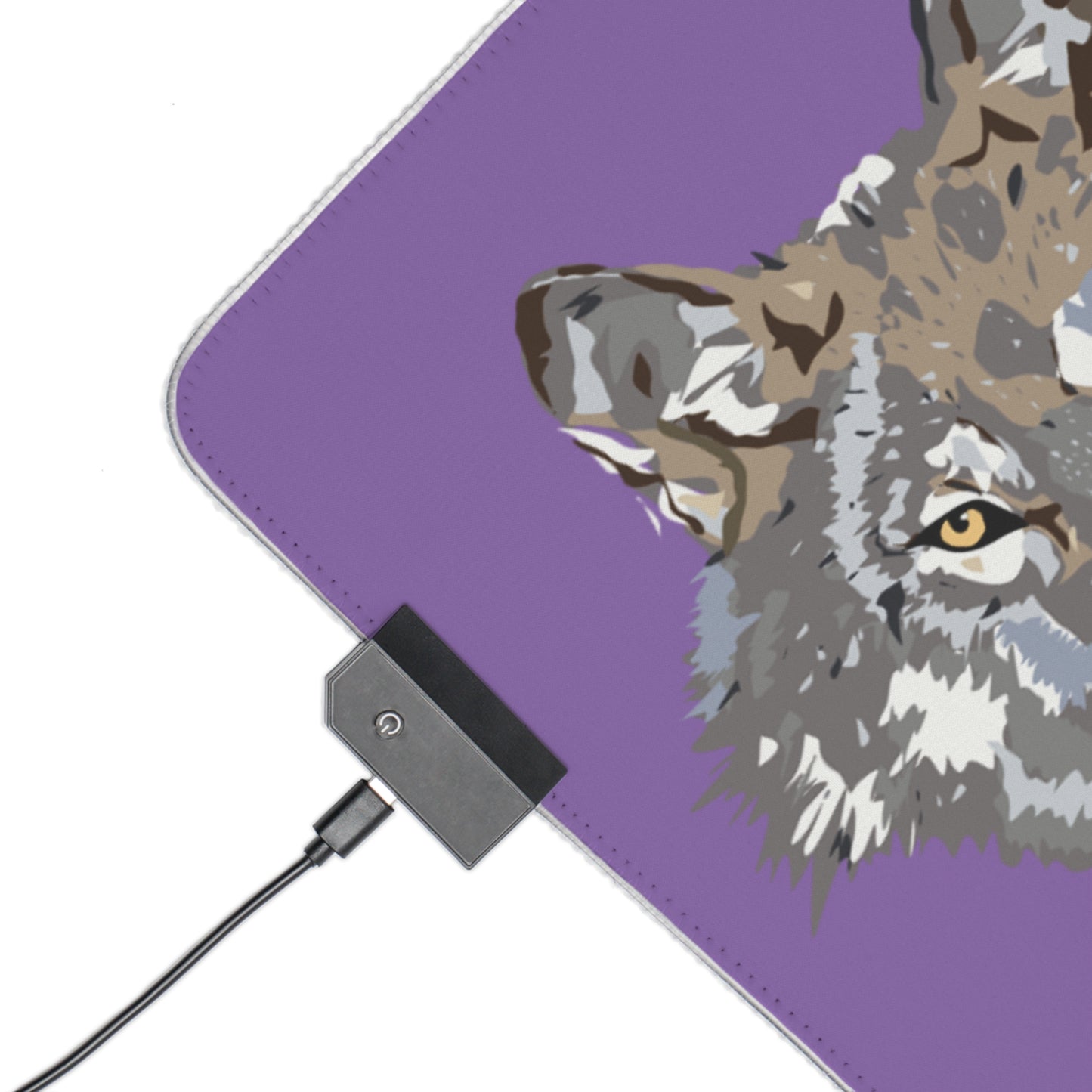 LED Gaming Mouse Pad: Wolves Lite Purple