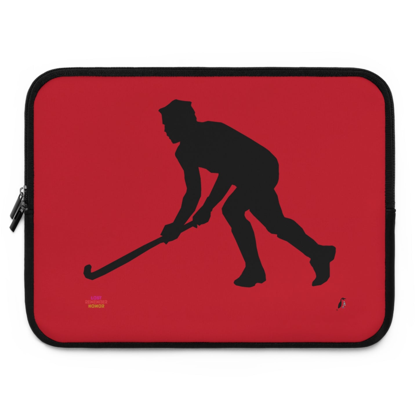 Laptop Sleeve: Hockey Dark Red